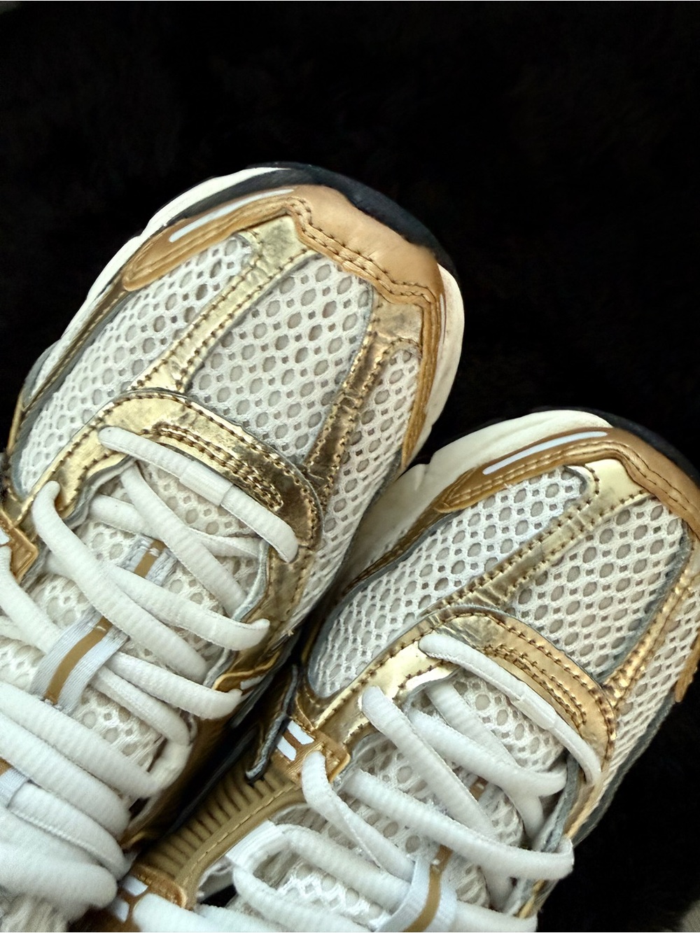 Nike Women's White & Gold Athletic Running Sneakers - Picture 4 of 12